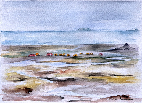 Campo Base Antártica — Técnica mixta — 30×21