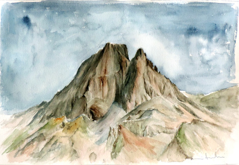 Midi d'Ossau — Técnica mixta — 46×31