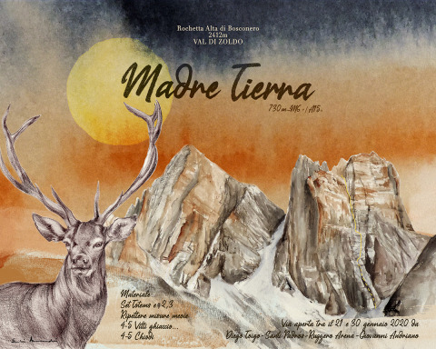 Madre Tierra (Dolomitas) — Acuarela sobre papel — 70×50