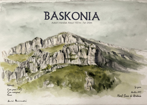 Baskonia (Aizkorri) — Acuarela sobre papel — 70×50