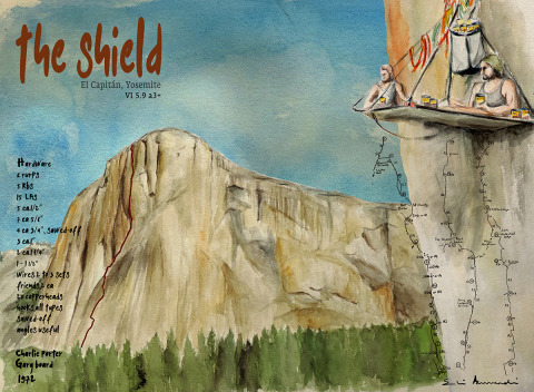 The Shield (El Capitán. Yosemite) — Acuarela sobre papel — 70×50