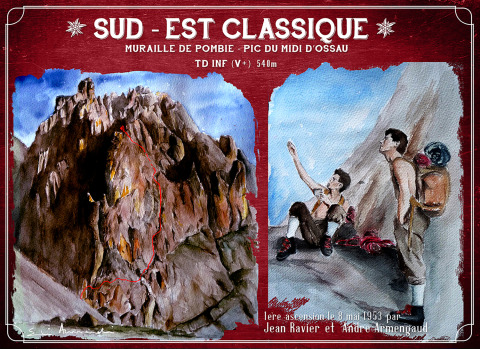 Sud-Est Classique (Midi D'Ossau) — Acuarela sobre papel — 70×50