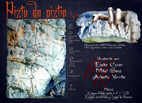 Piztu da Piztia (Peña Montañesa) — Acuarela sobre papel — 70×50