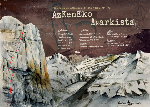 Azkeneko anarkista (Pirineos) — Acuarela sobre papel — 70×50