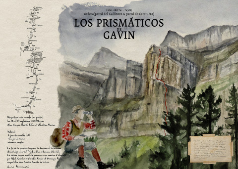 Los prismáticos de Gavín (Ordesa) — Acuarela sobre papel — 70×50