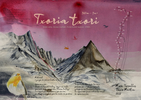 Txoria Txori (Zanskar) — Acuarela sobre papel — 70×50