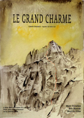 Le Grand Charme (Grand Charmoz. Alpes) — Acuarela sobre papel — 50×70