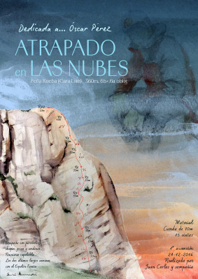 Atrapado en las nubes (Peña Rueba) — Acuarela sobre papel — 29×42