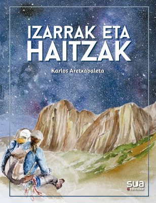 Izarrak eta Haitzak (portada de libro) — Acuarela sobre papel — 15×21
