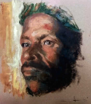 África 04 — Óleo sobre cartón — 20×30