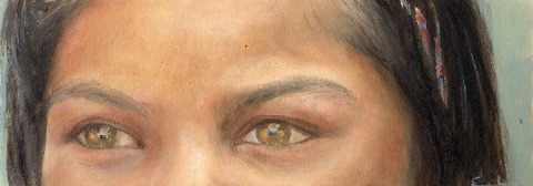 Nepal 06 — Óleo sobre cartón — 22×8