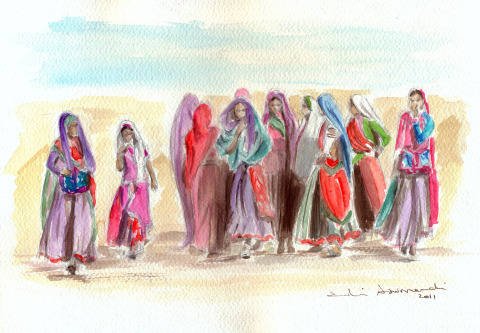 India 12 — Acuarela sobre papel — 29×20