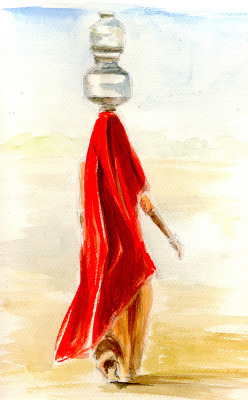 India 13 — Acuarela sobre papel — 20×30