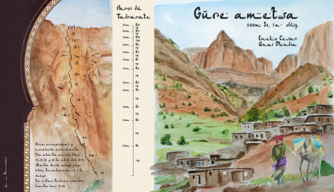 Gure ametsa (Taghia. Marruecos) — Acuarela sobre papel — 80×45