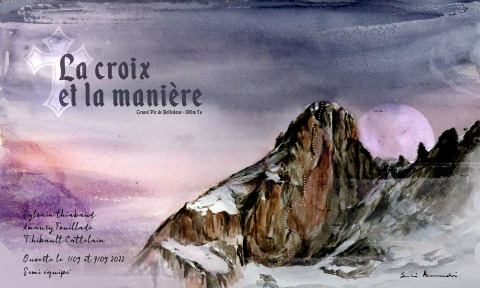 La croix el la manière (Grand Pic de Belledone) — Acuarela sobre papel — 70×42