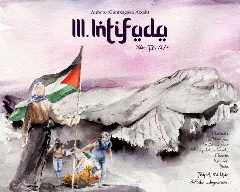 III. INTIFADA &mdash; Acuarela sobre papel &mdash; 50&times;40
