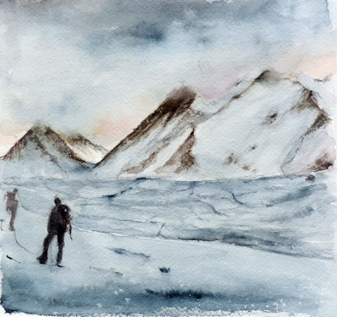 BROAD PEAK — Acuarela sobre papel — 21×18
